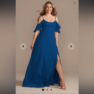 David’s bridal sapphire blue bridesmaid dress.
